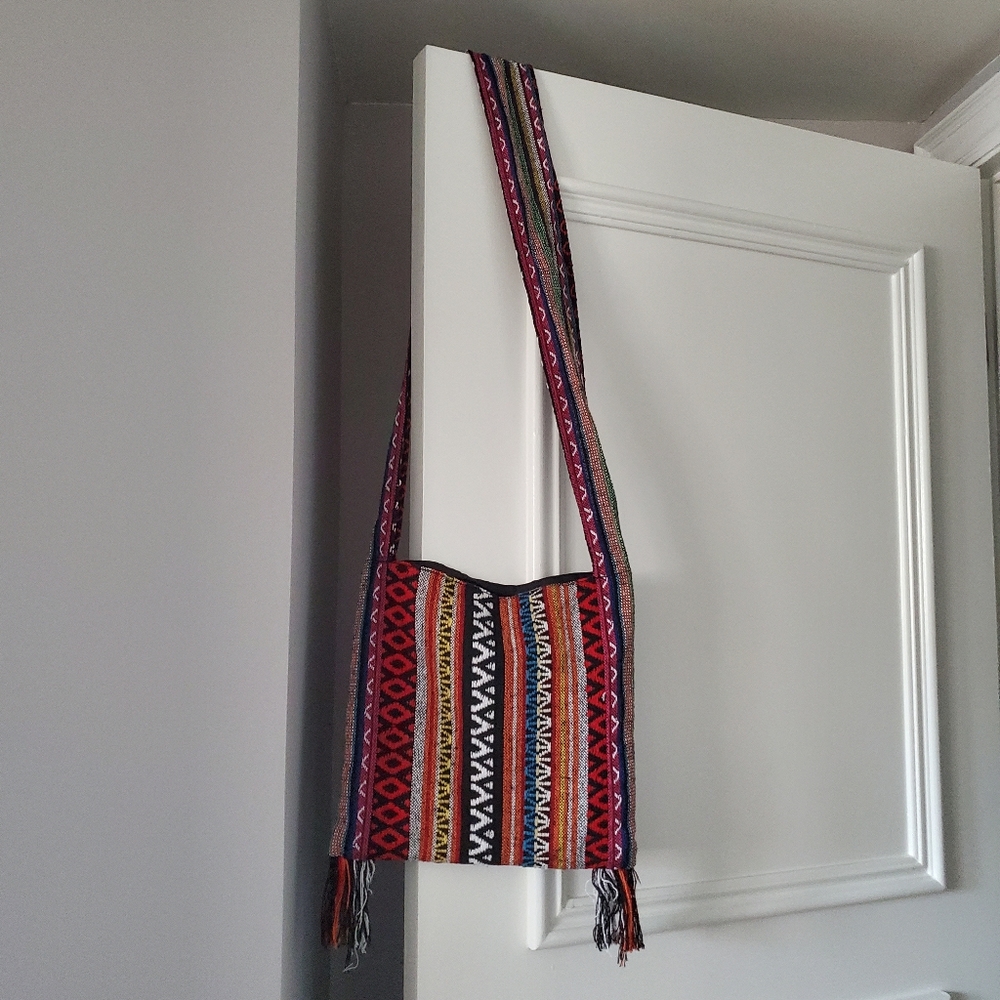 New Artisan Hipster Boho Elephant Print Crossbody Bag